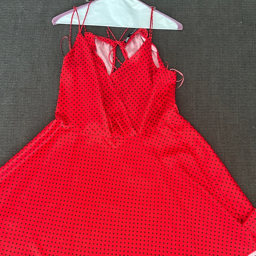 Zara Red Dress with Black Dots